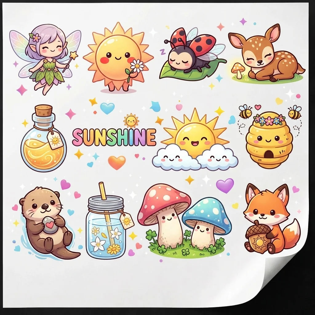Colorful custom sticker sheet