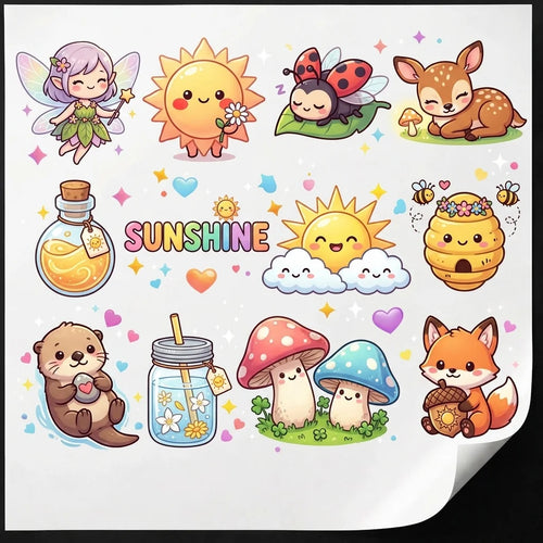 Colorful custom sticker sheet