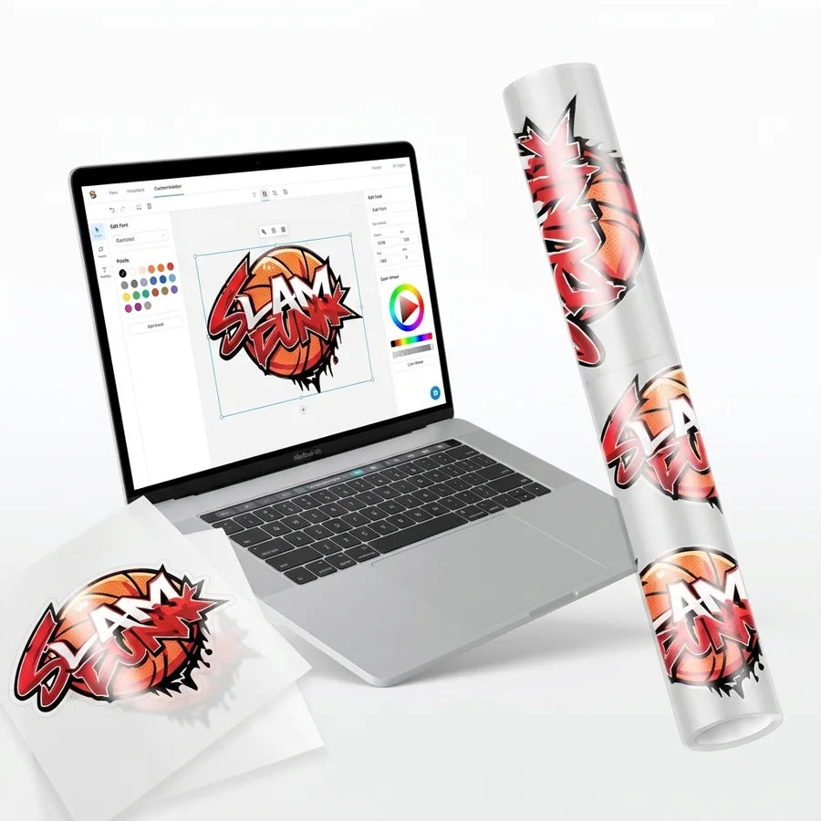 Gang sheet builder canvas with artwork arranged on a sheet