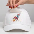 Custom transfer applied to a blank hat