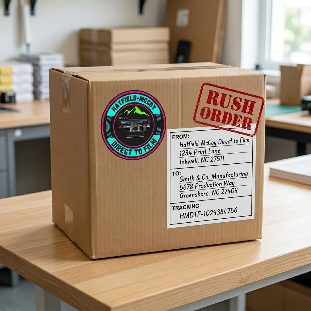 Rush order DTF transfers packed for fast turnaround